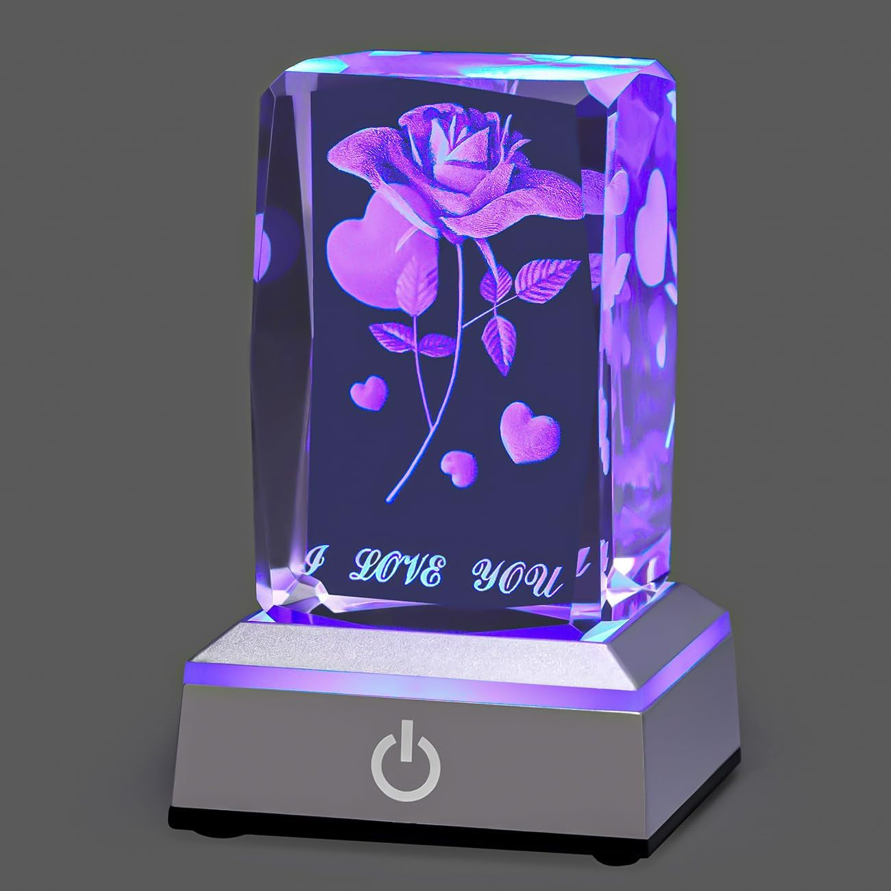 3D Rose Crystal Multicolor Nightlight 